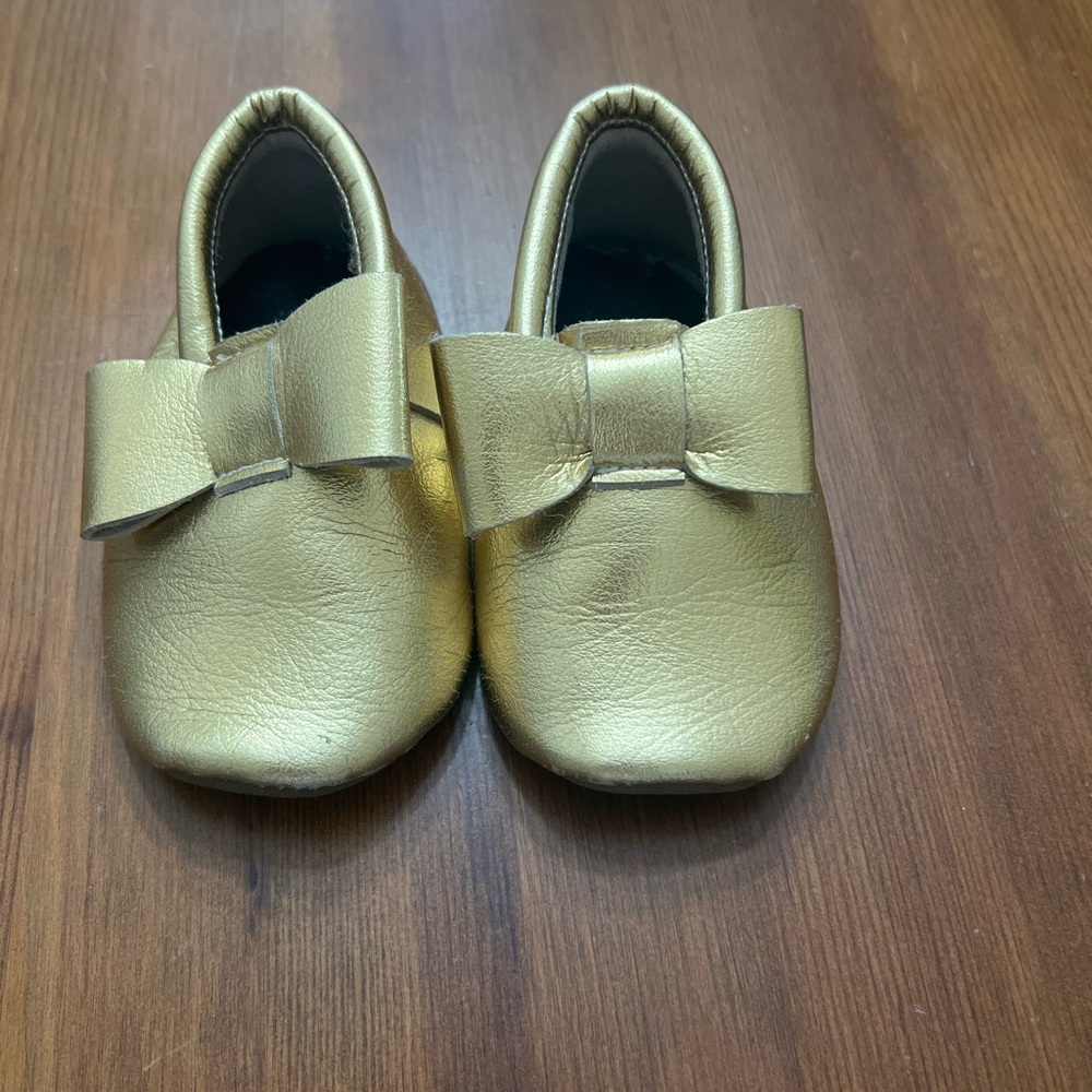 Texas Moccs Gold Baby Moccasins